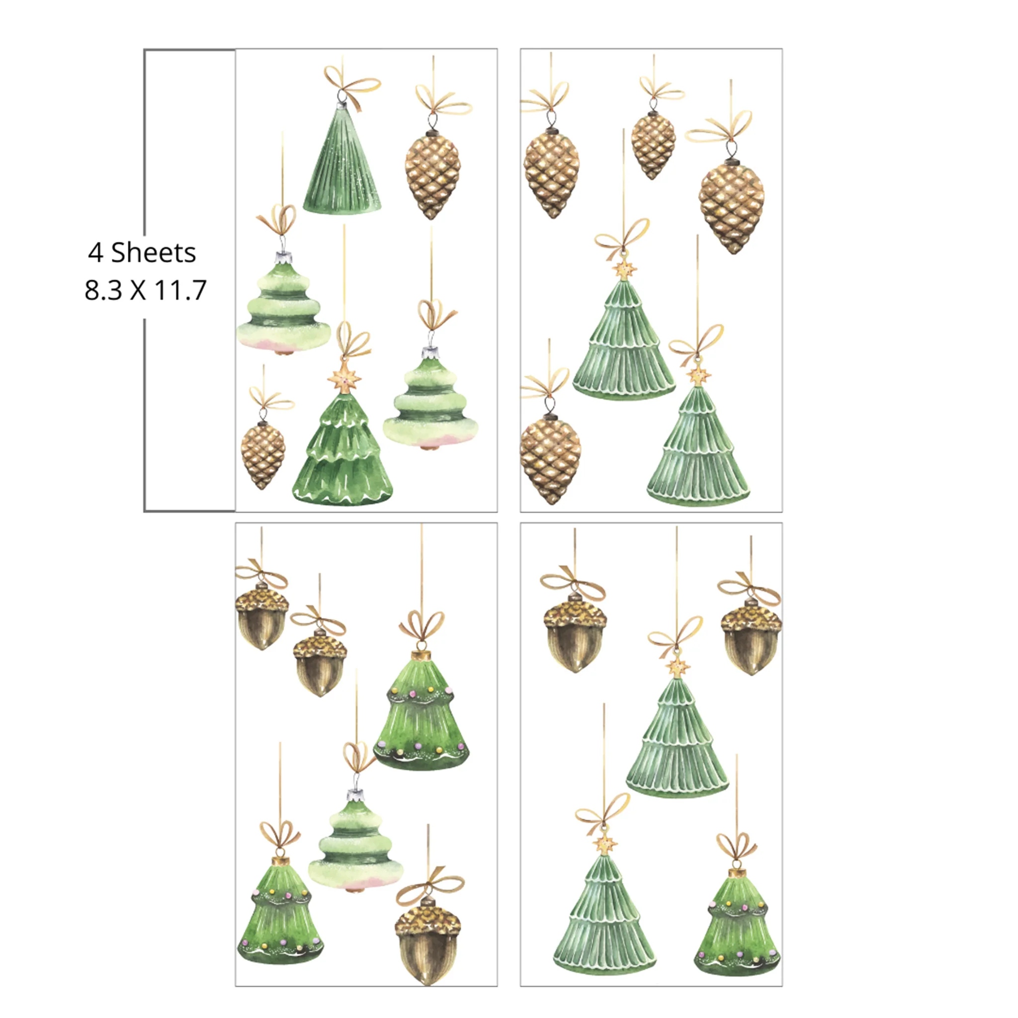 Belles & Whistles - Holiday Ornaments Hologram Water Slide Transfer - Image 3