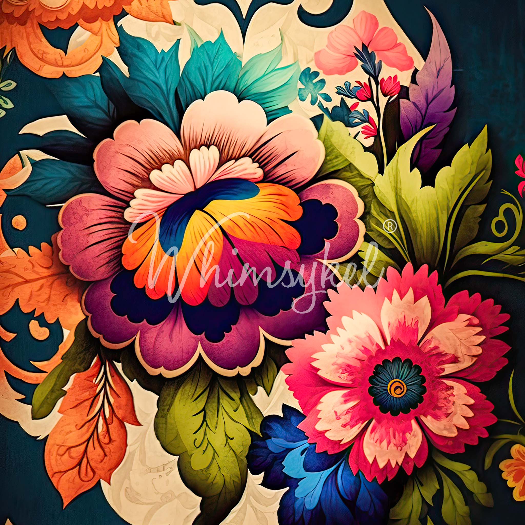 Whimsykel - Boho Flowers Decopuage Paper (21x29, 14x20)