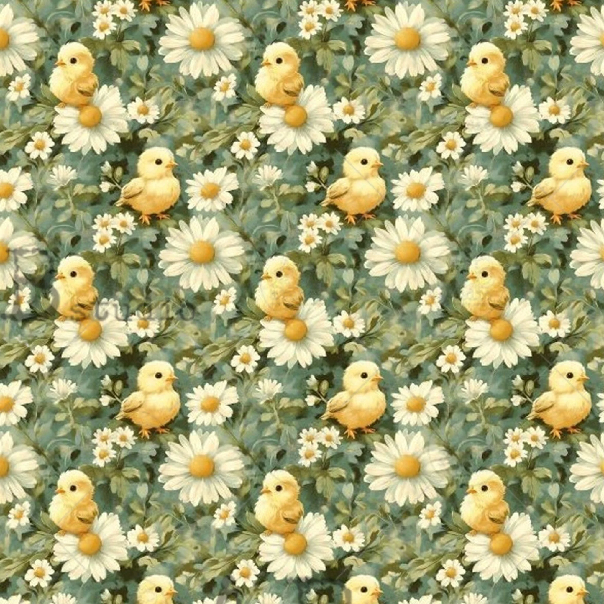 Carte Italiano - Cottagecore Daisy Chicks Print Decoupage Paper (A4 Size)