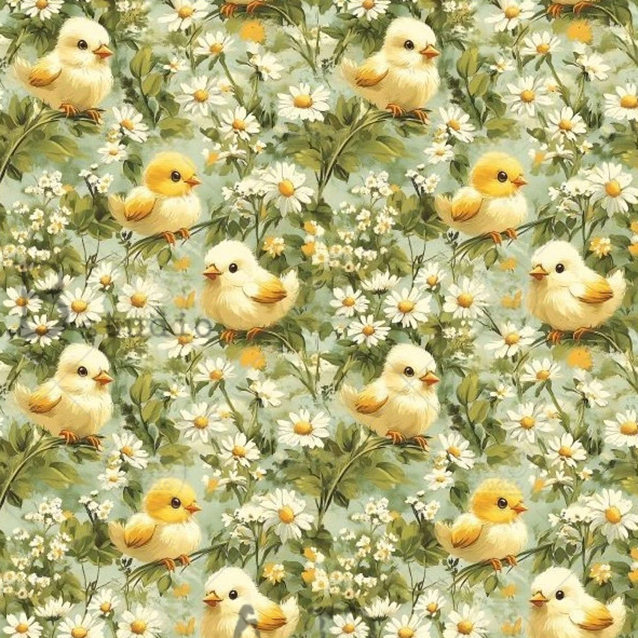 Carte Italiano - Farmhouse Chicks & Daisies Decoupage Paper (A4 Size)
