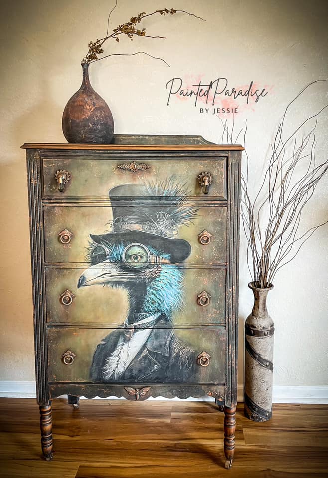 Whimsykel - Cogsworth Ostrich Decoupage Paper (21x29, 14x20) - Image 2