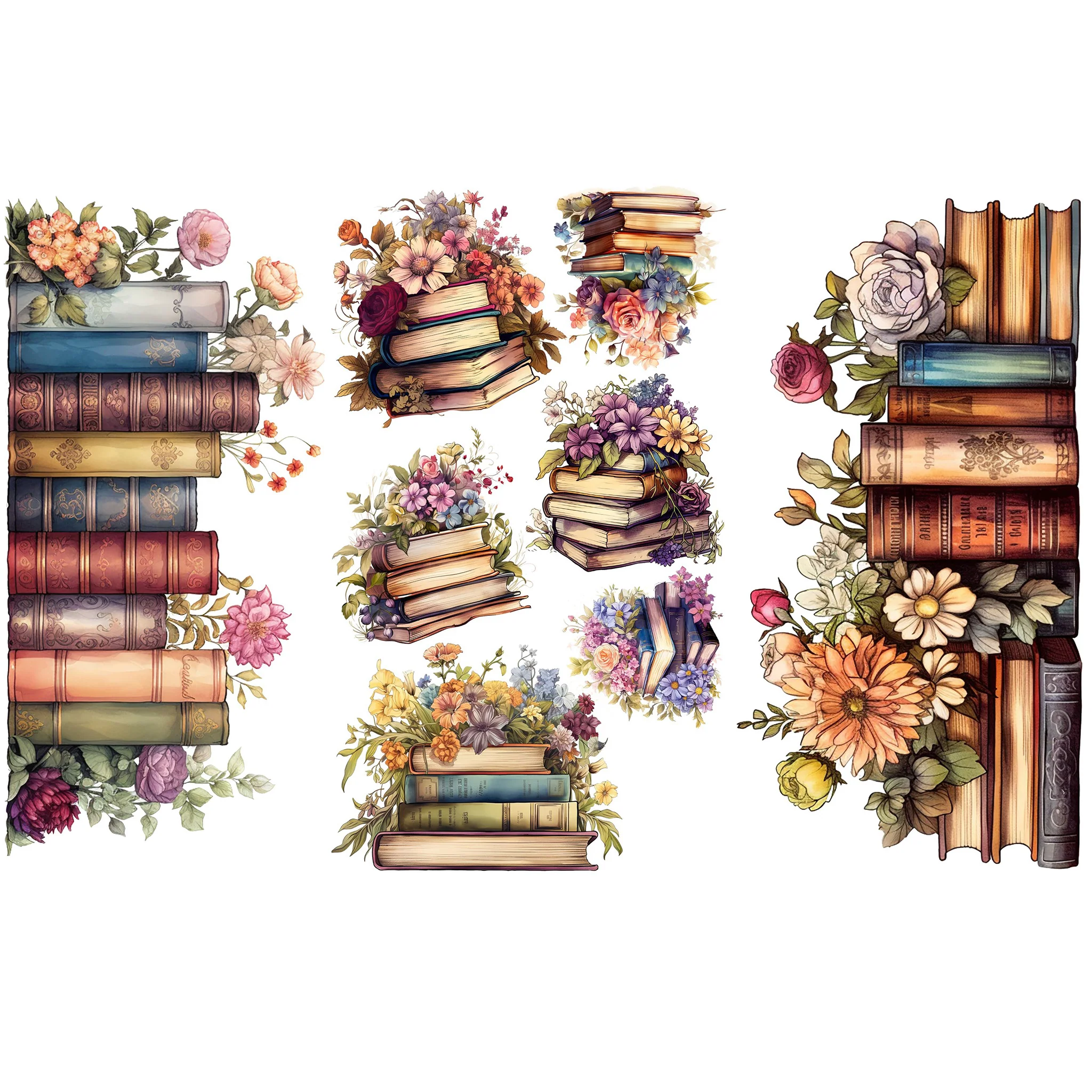 Dadarkar Art - Vintage Bibliophile Small Furniture Transfer (3 Sheets, 6x12 Each)