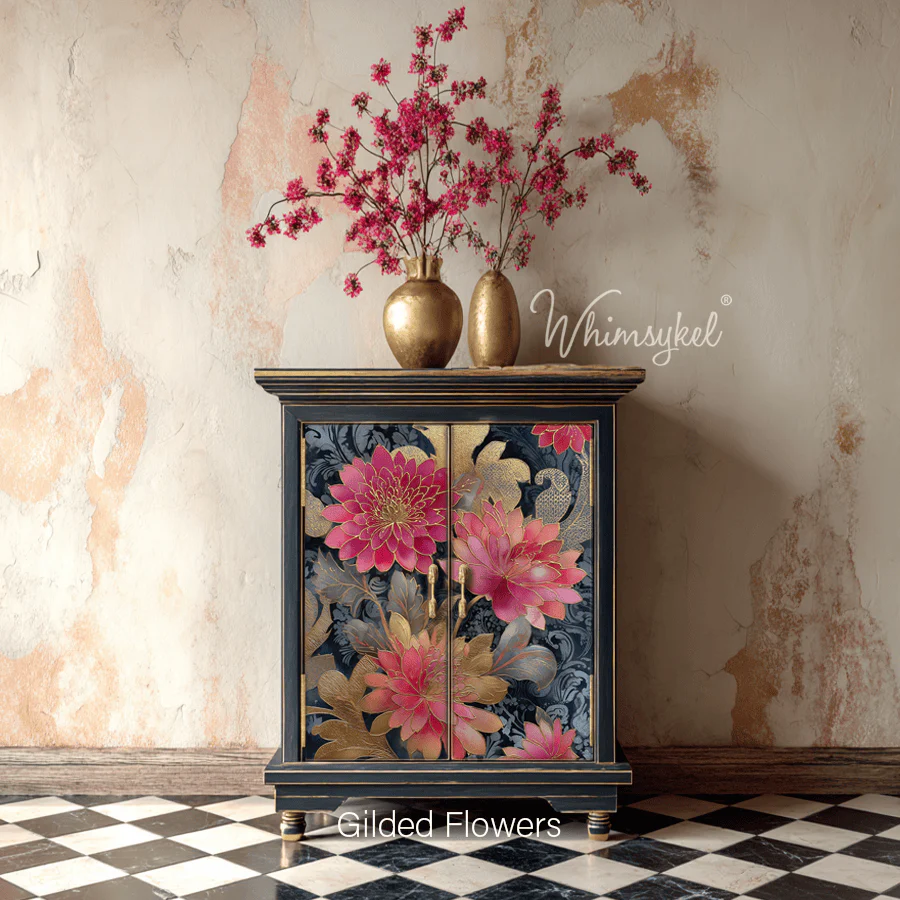 Whimsykel - Gilded Flowers Decoupage Paper (21x29 Size) - Image 2