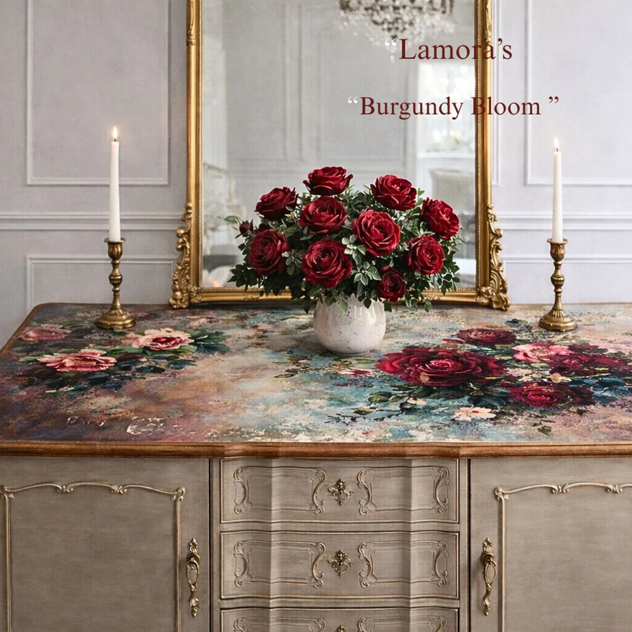 Lamora - Burgundy Blooms Decoupage Paper (21x29 & 14x20) - Image 4