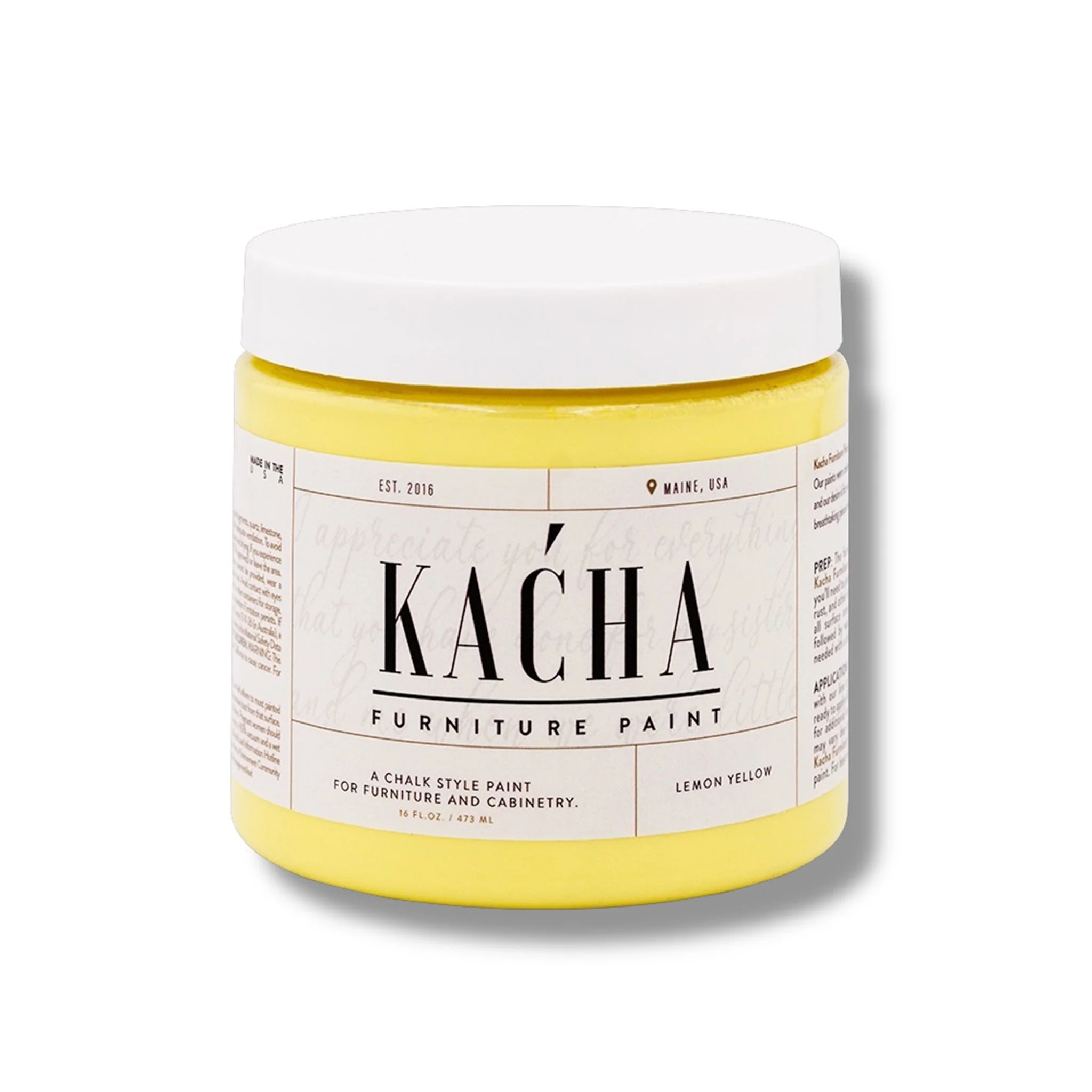 KACHA Furniture Paint - Lemon Yellow | Elegant Matte Finish (Available in 2 Sizes) - Image 4