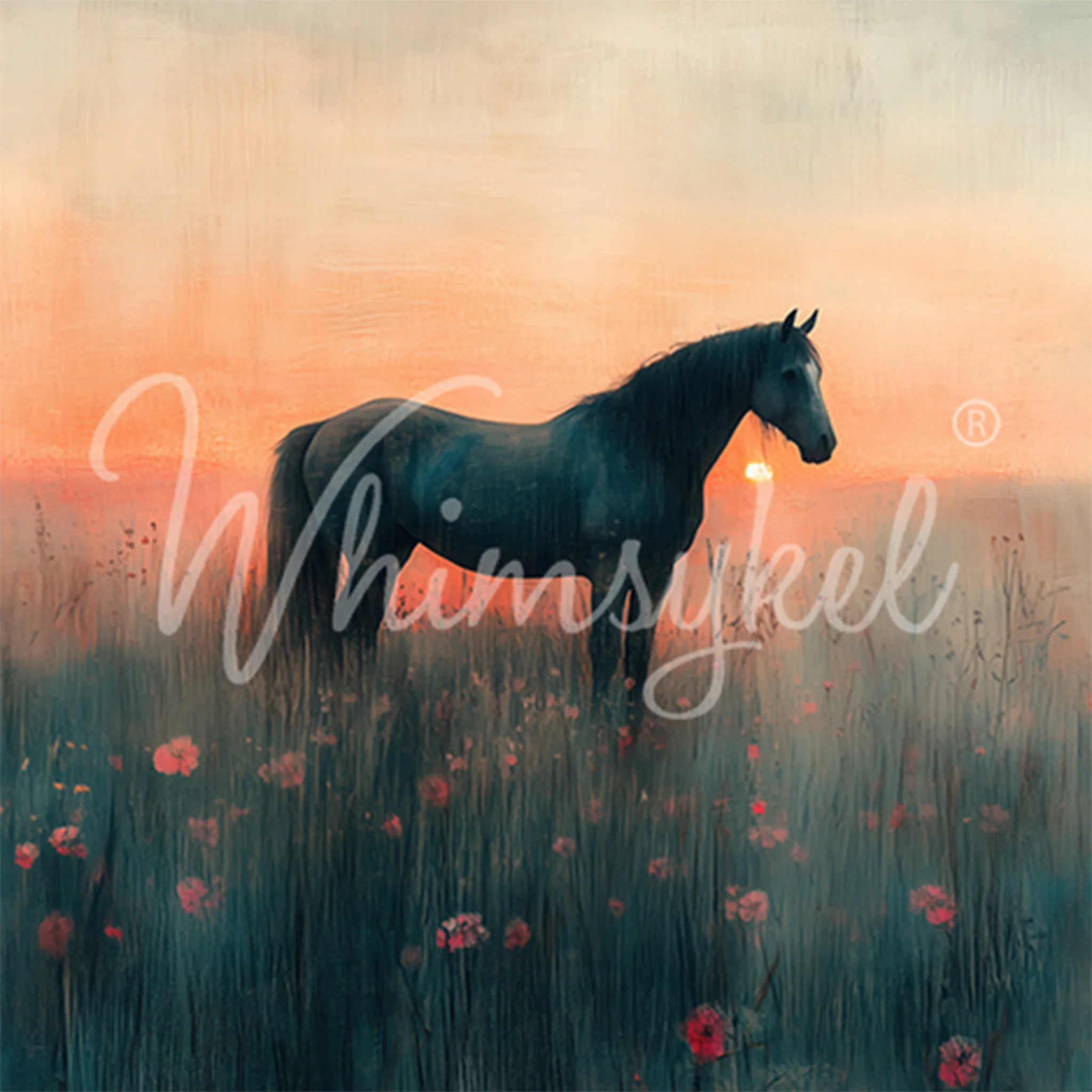 Whimsykel - Meadow Glow Horse Decoupage Paper (21x29, 14x20)