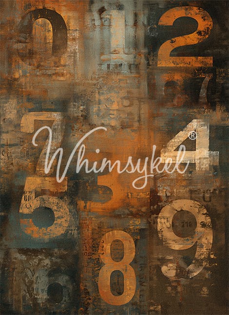 Whimsykel - Number Grunge Industrial Decoupage Paper | 21x29 - Image 3