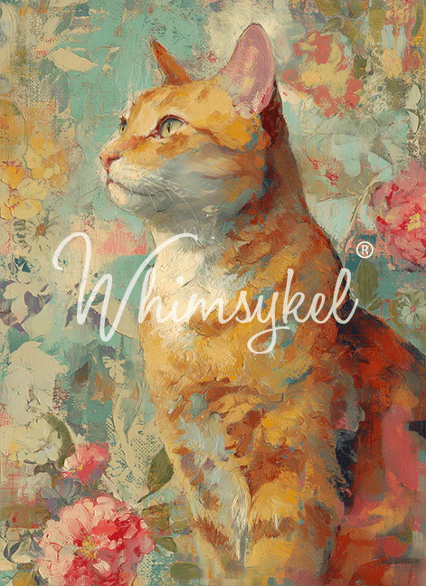Whimsykel - Orange Tabby Decoupage Paper (21x29 Size)