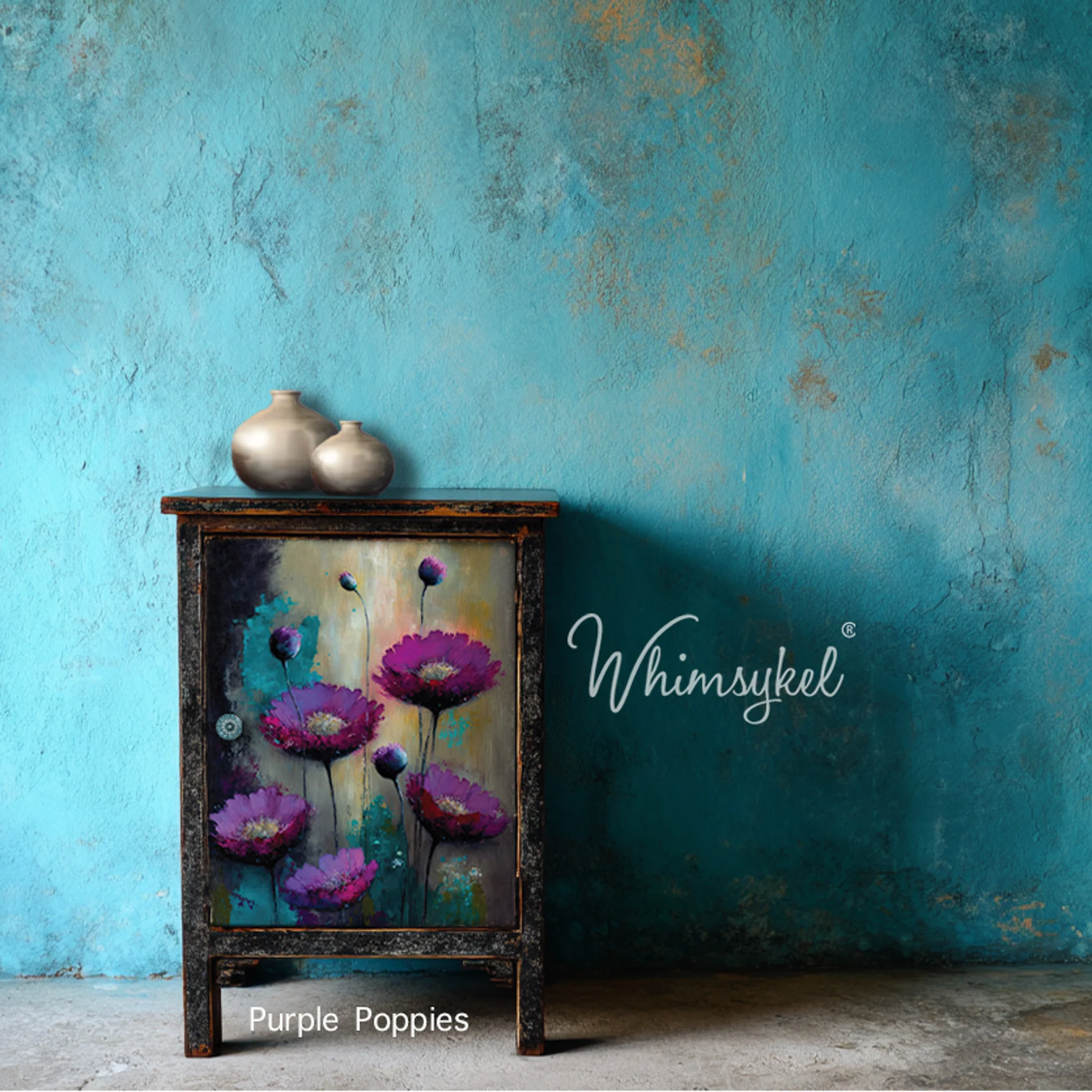 Whimsykel - Purple Poppies Decoupage Paper (21x29, 14x20) - Image 3