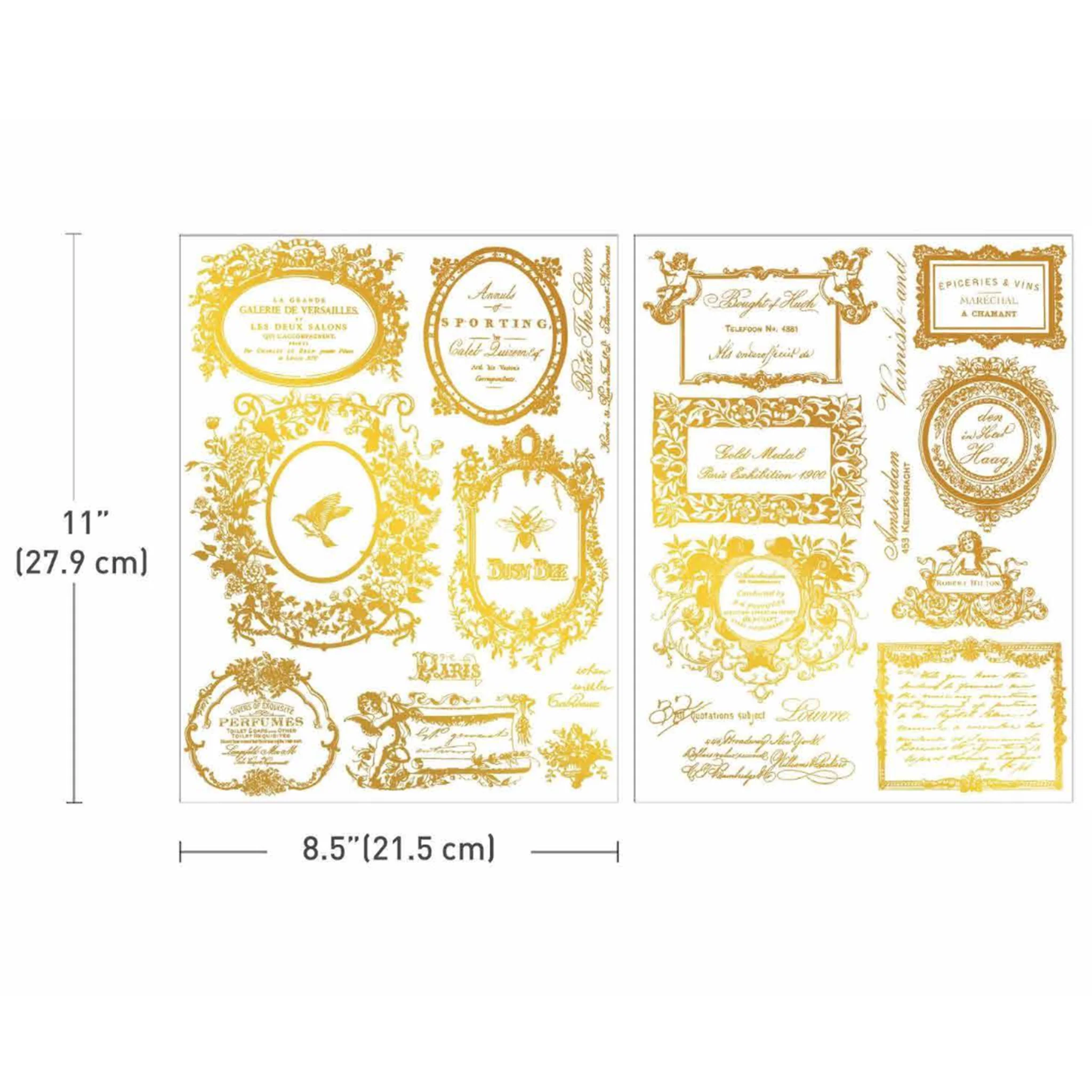 ReDesign with Prima - Fleur de Minuit Gold Water Slide Transfers, 2 Sheets - Image 6