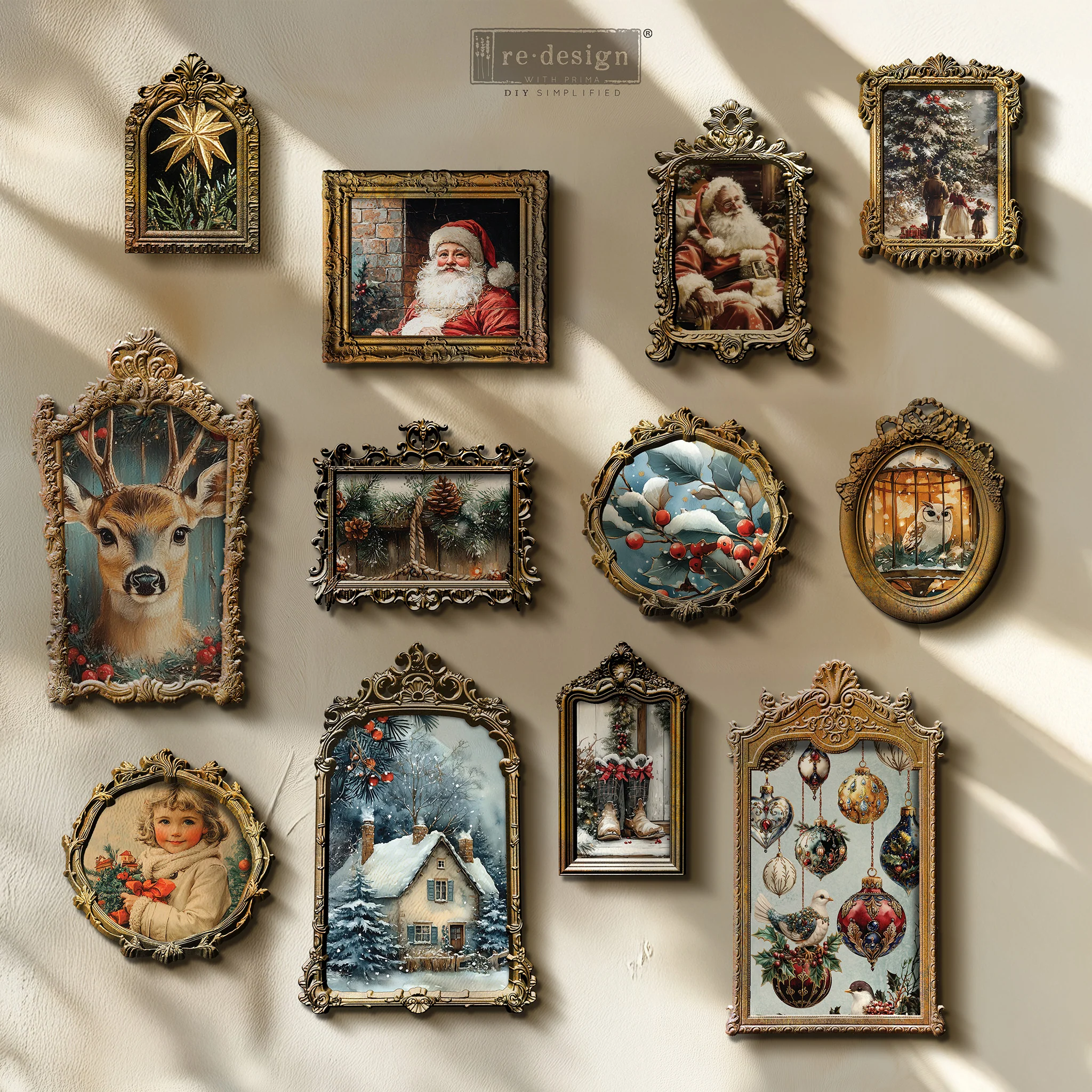 ReDesign with Prima - Cozy Claus Corner Decoupage Paper (A4 Size) - Image 3