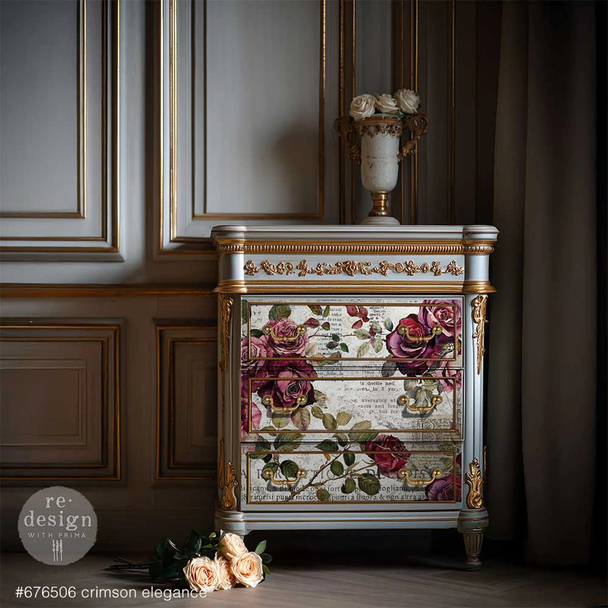 ReDesign with Prima - Crimson Elegance Decoupage Paper Set - Image 4