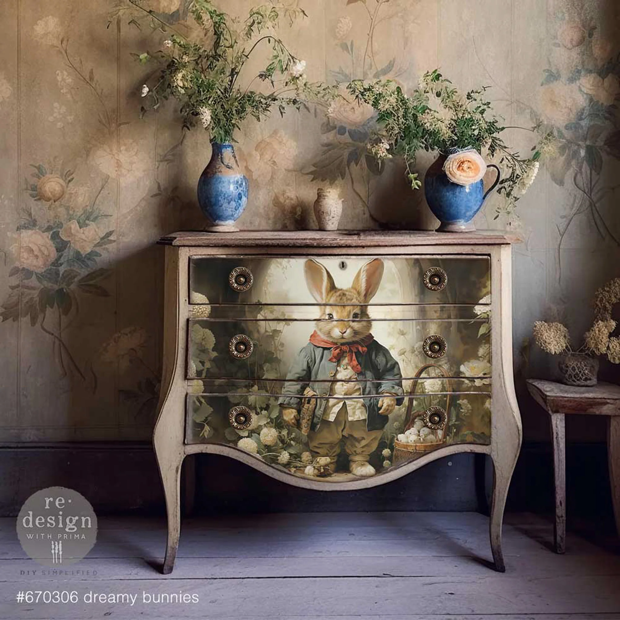 ReDesign with Prima - Dreamy Bunnies Decoupage Papers (3 Sheets, 19.5x30 Each) - Image 6
