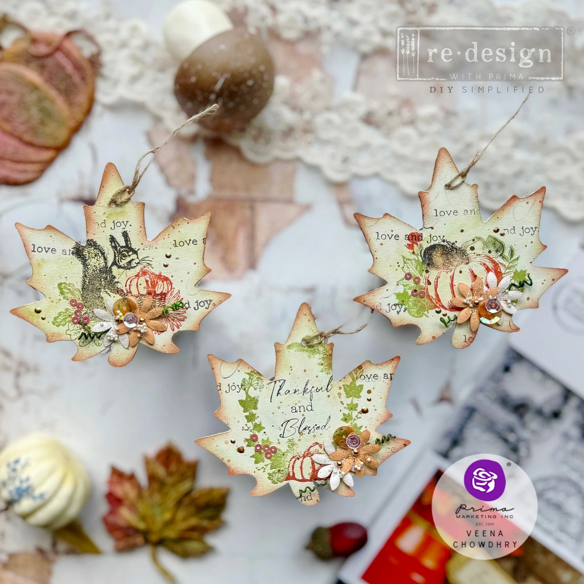 ReDesign with Prima - Fall Sweet Fall Stamps for Crafting (8.5x11 Size) - Image 2
