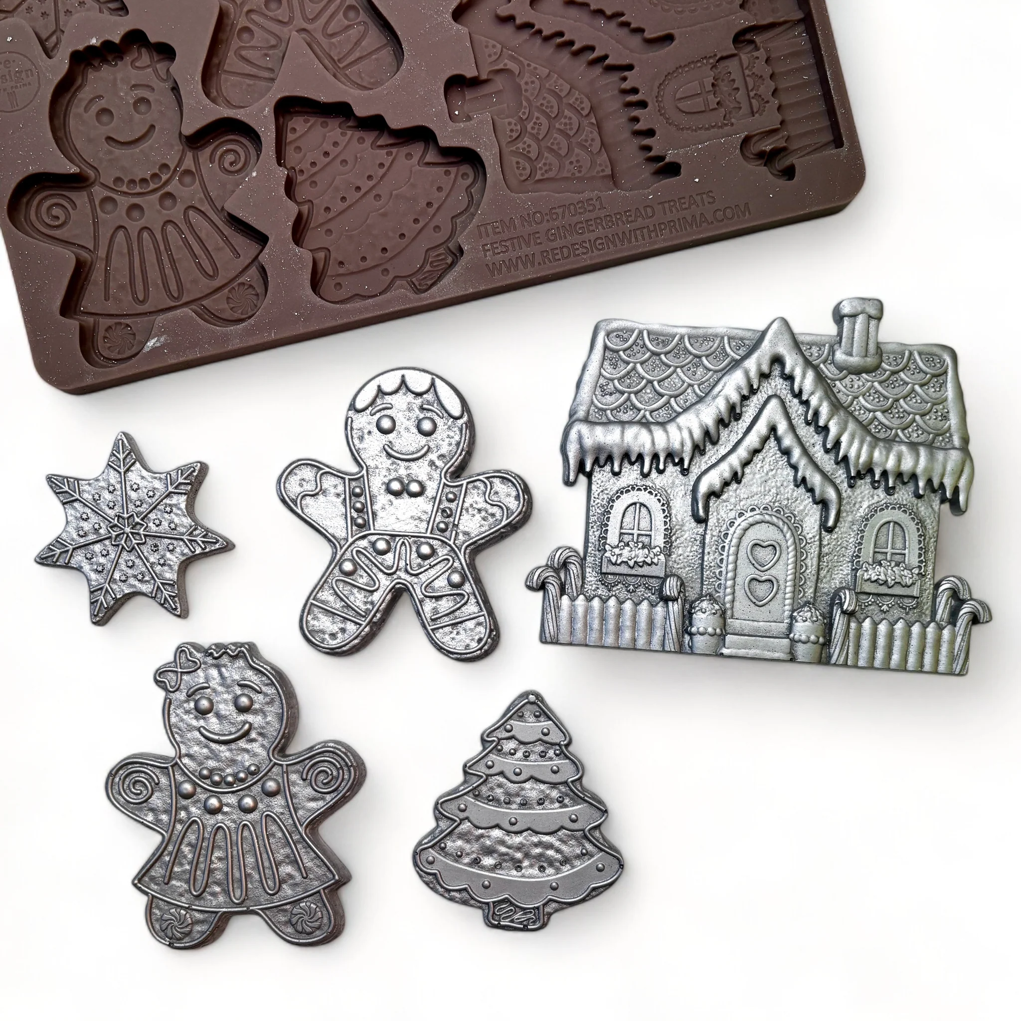ReDesign with Prima - Festive Gingerbread Treats Silicone Mold (5x8 Size)