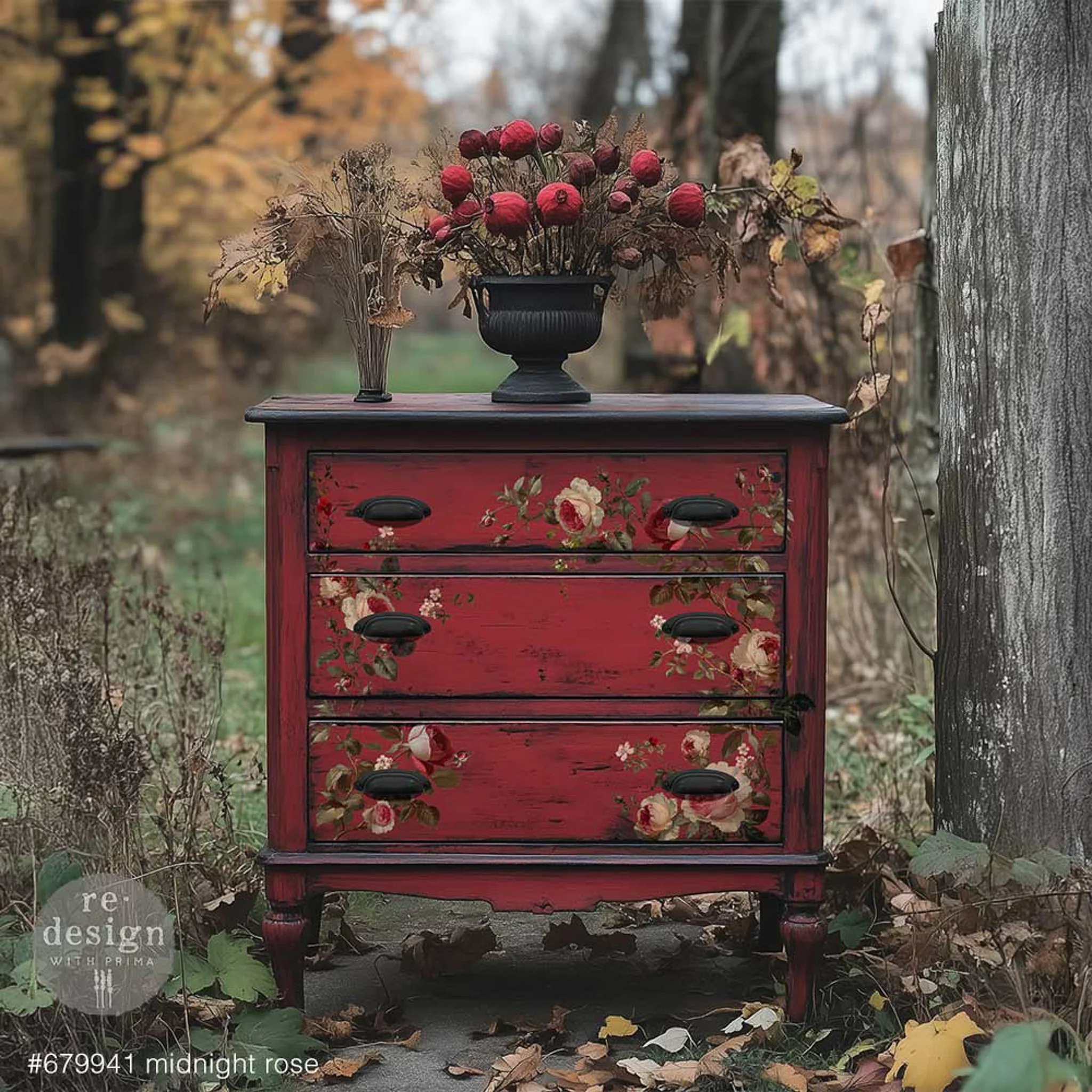 ReDesign with Prima Midnight Rose Rub-On Transfer | 6x12, 3 Sheets - Image 3