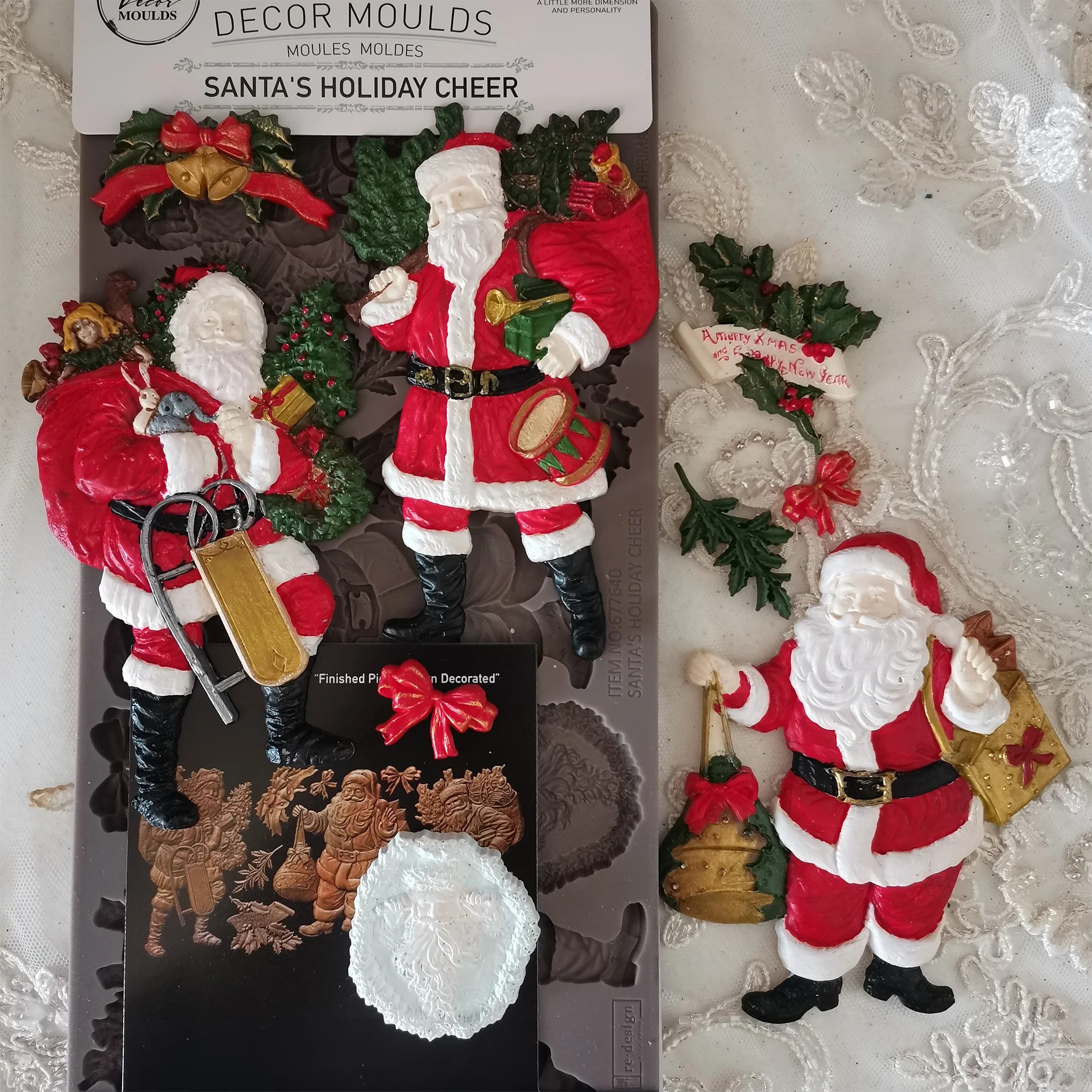 ReDesign with Prima - Santa Holiday Cheer Silicone Mold (5x10 Size)