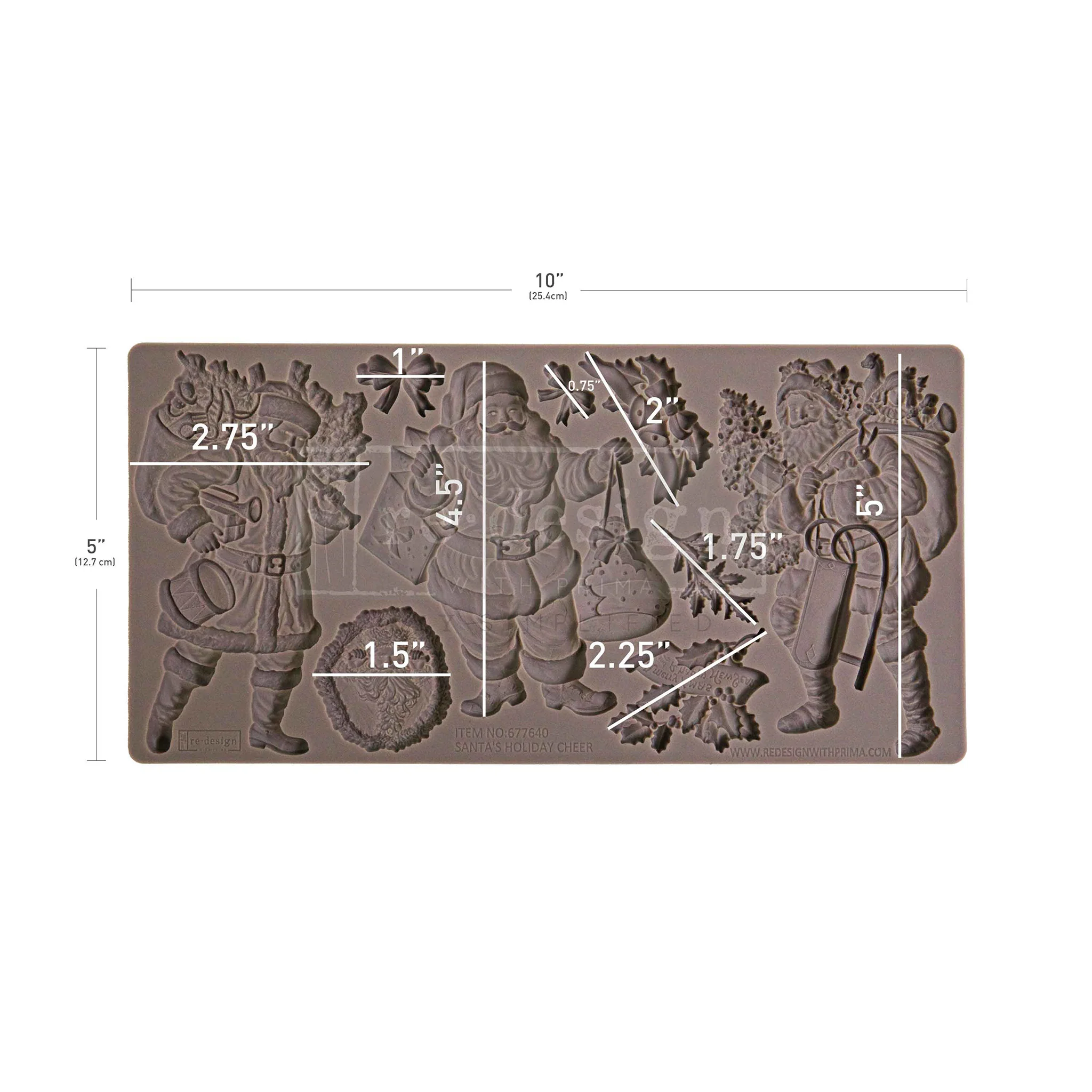 ReDesign with Prima - Santa Holiday Cheer Silicone Mold (5x10 Size) - Image 5