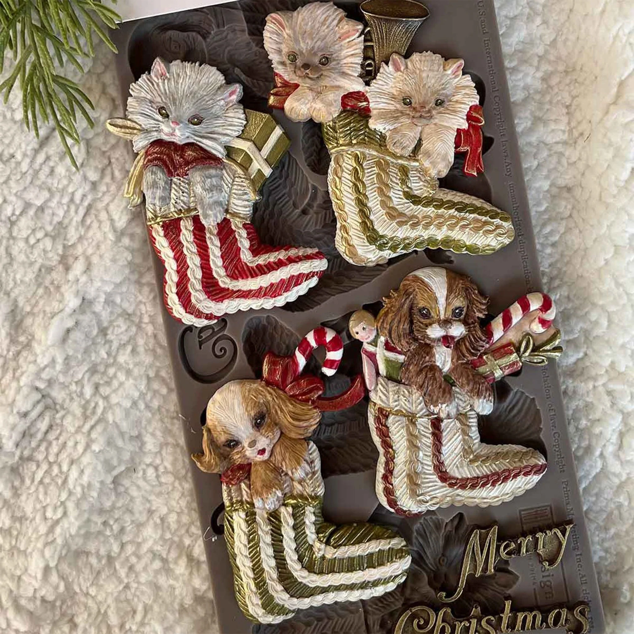 ReDesign with Prima - Twinkle Paws Stockings Silicone Mold (5x10 Size)