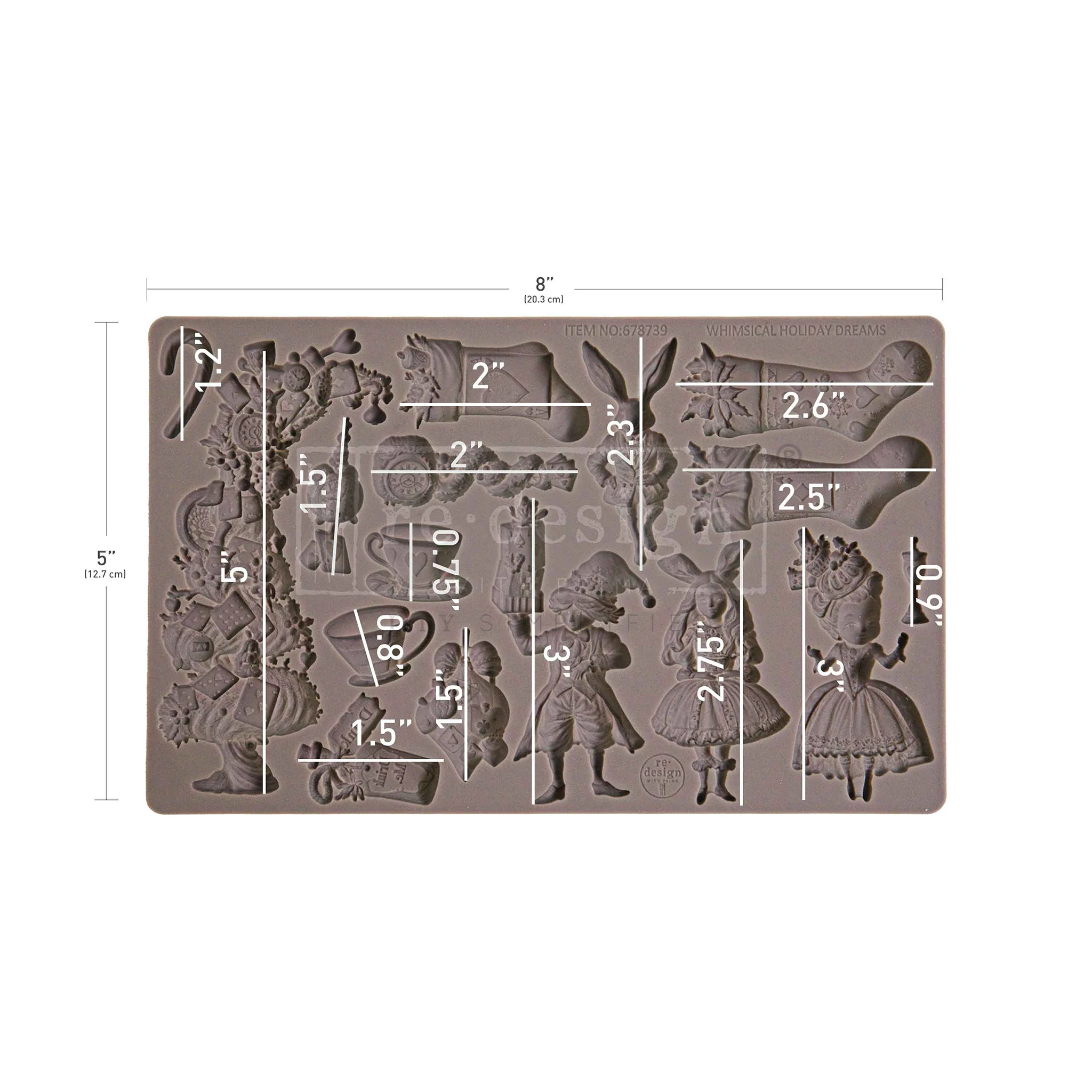 ReDesign with Prima - Whimsical Holiday Dreams Silicone Mold (5x8 Size) - Image 4