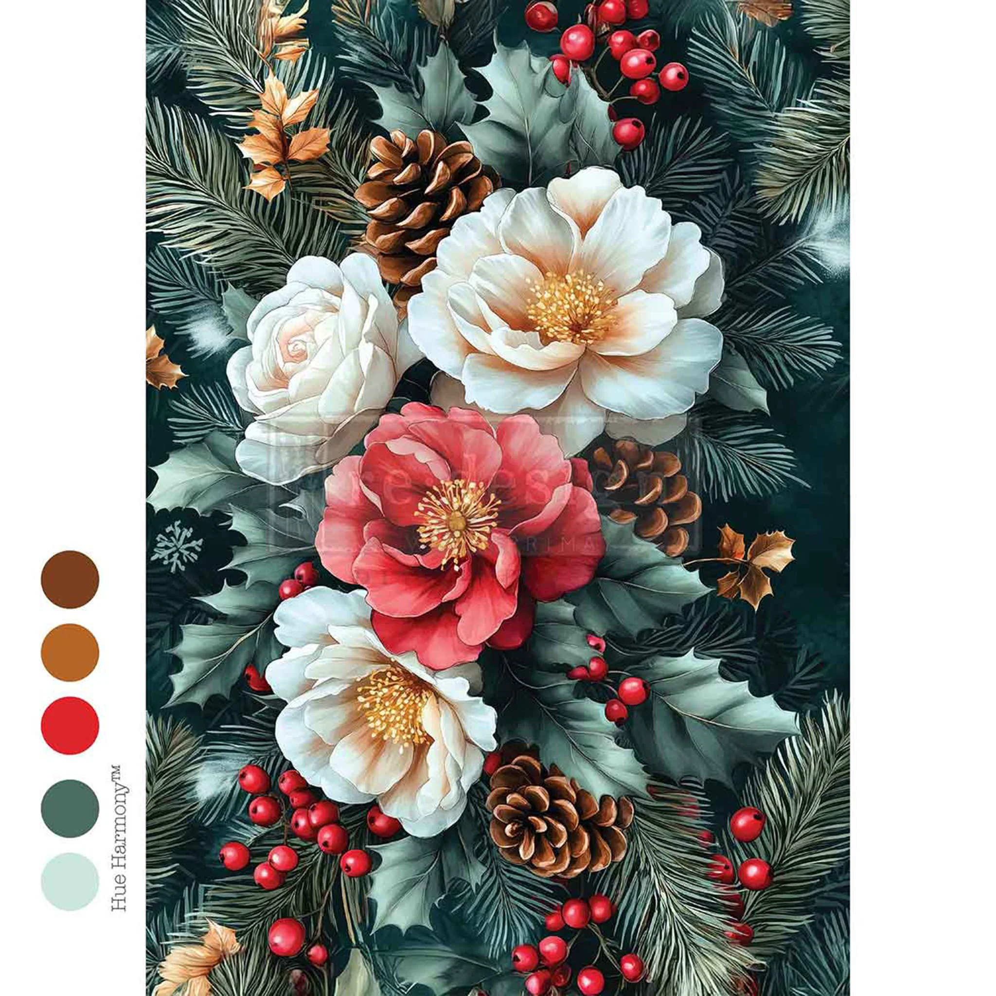 ReDesign with Prima - Winter's Grace Decoupage Paper (A4 Size) - Image 3