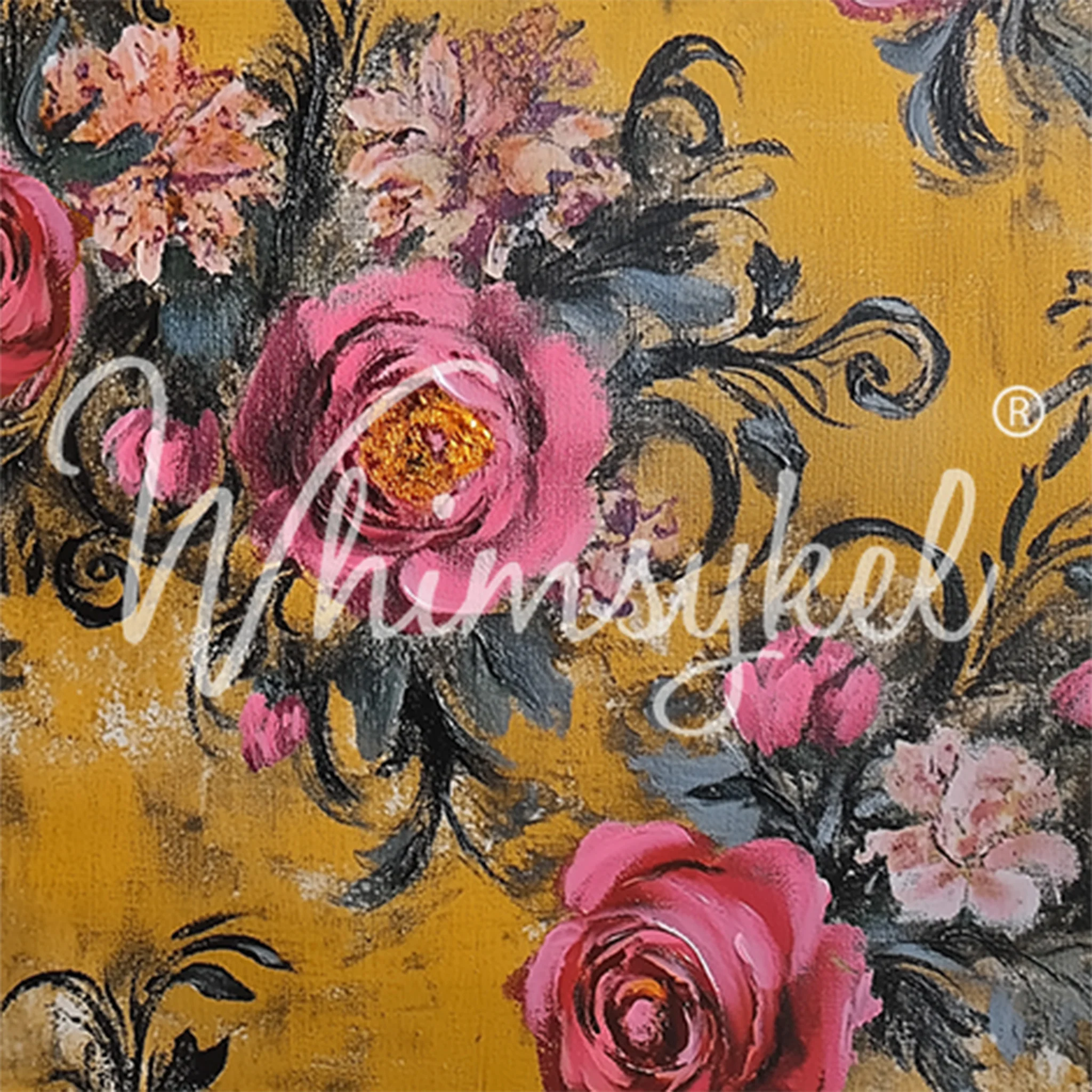 Whimsykel - Rustic Rosewood Decoupage Paper (21x29 Size)