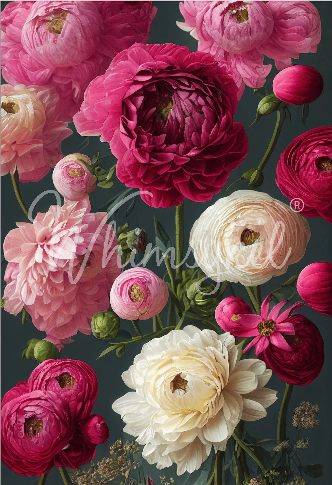 Whimsykel - Bouquet of Flower Walls Decoupage Paper (21x29 Size) - Image 2