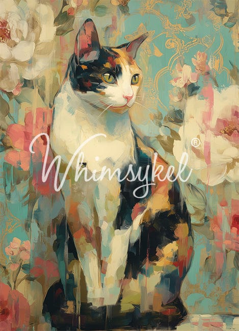 Whimsykel - Calico Cat Decoupage Paper (21x29 Size)