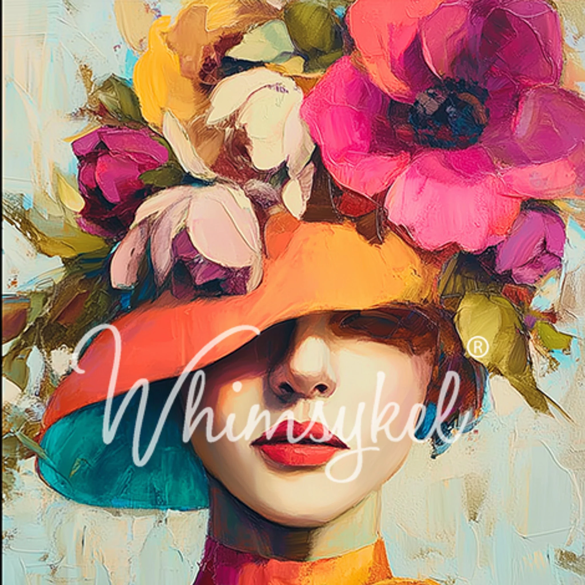 Whimsykel Derby Diva Floral Portrait Decoupage Paper | 21x29