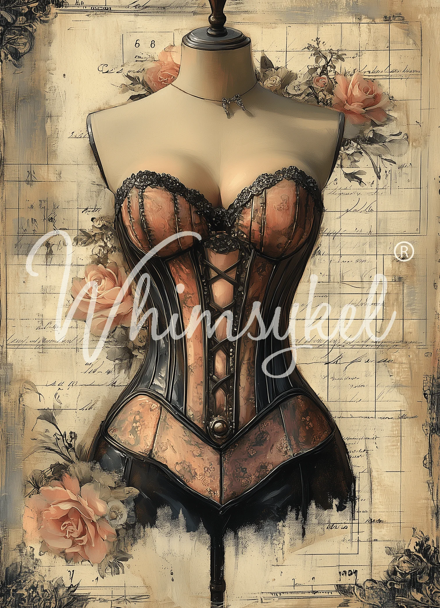 Whimsykel - Laced in Time Decoupage Paper (21x29 Size) - Image 3