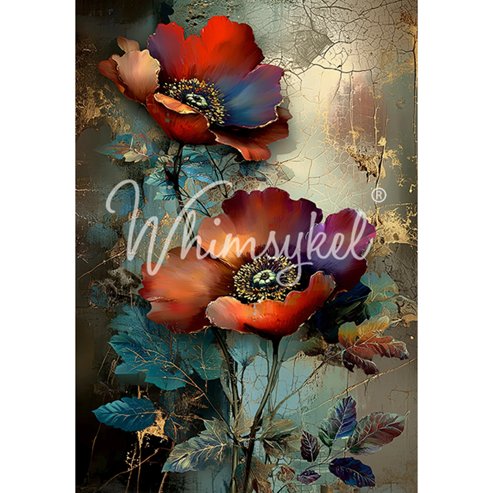 Whimsykel Moody Petals Decoupage Paper | 21x29 Furniture Paper - Image 3