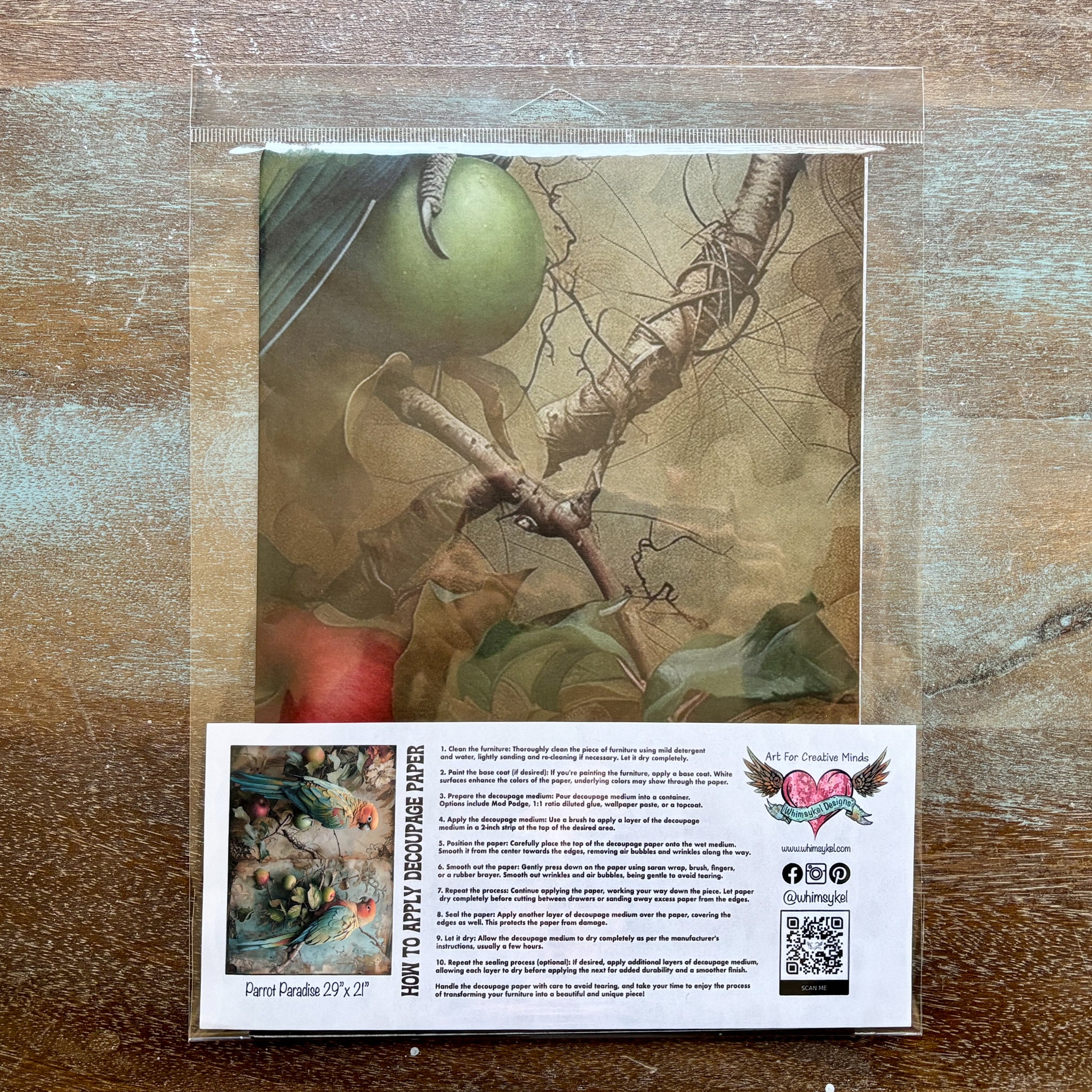 Whimsykel - Parrot Paradise Decoupage Paper (21x29 Size) - Image 3
