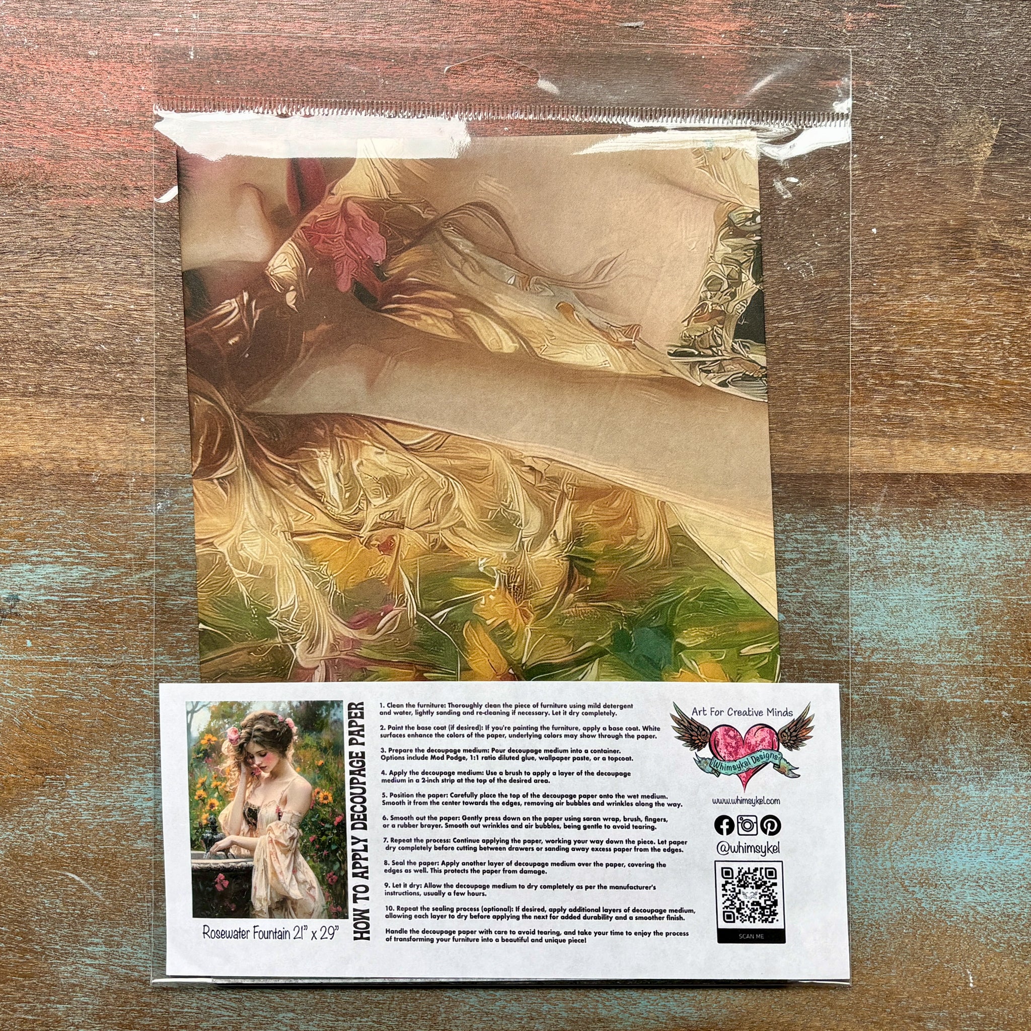 Whimsykel - Rosewater Fountain Decoupage Paper (21x29, 14x20) - Image 5