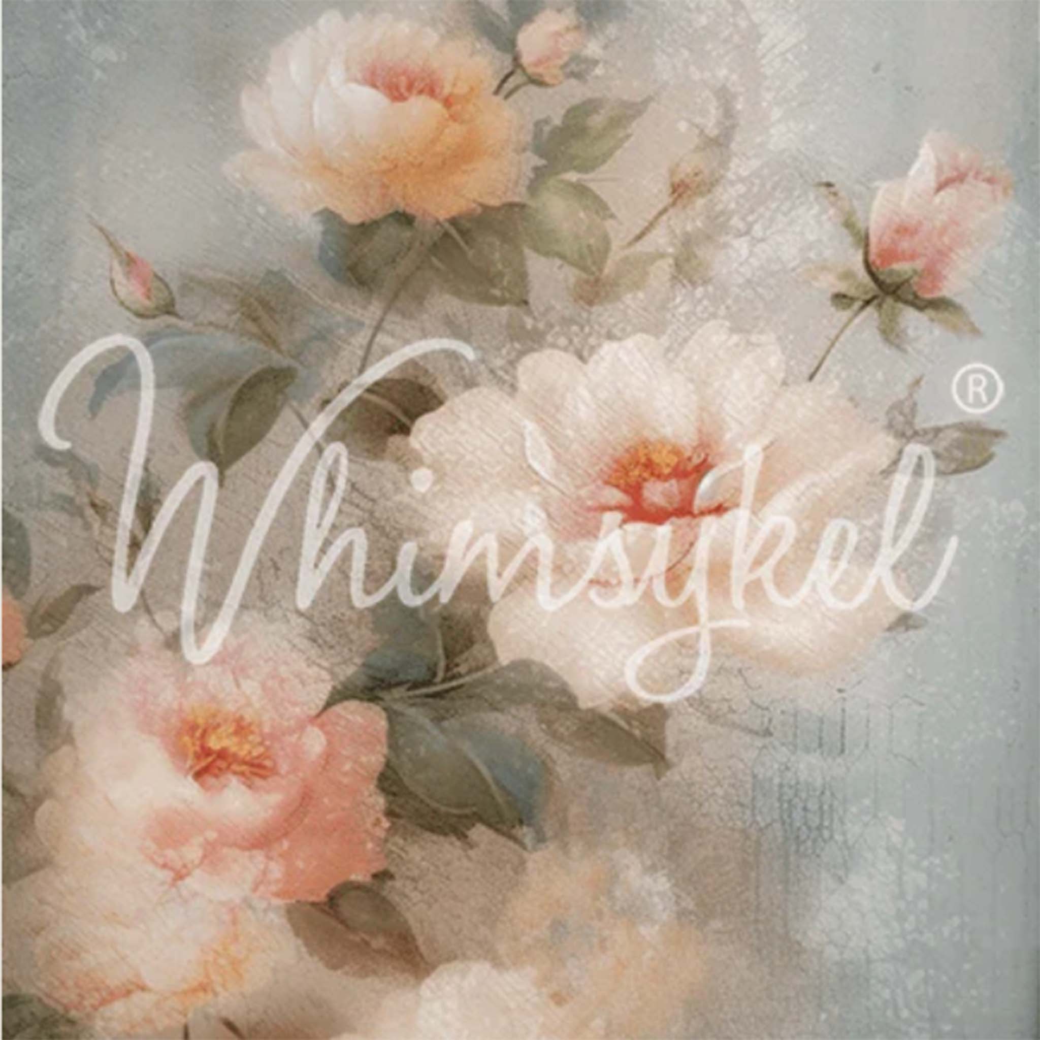 Whimsykel - Weathered Roses Decoupage Paper (21x29 Size)