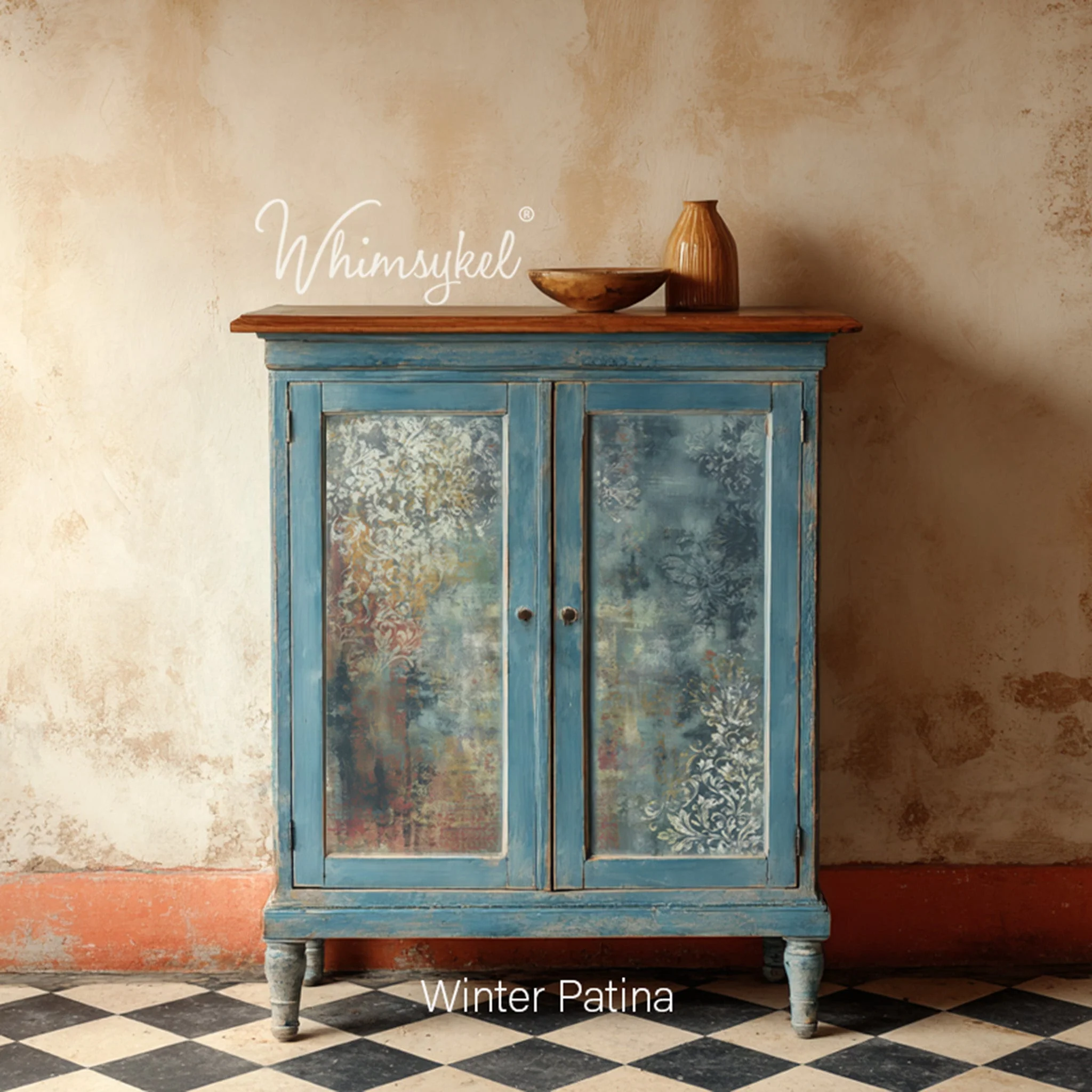 Whimsykel Winter Patina Decoupage Paper | 21x29 Furniture Paper - Image 2