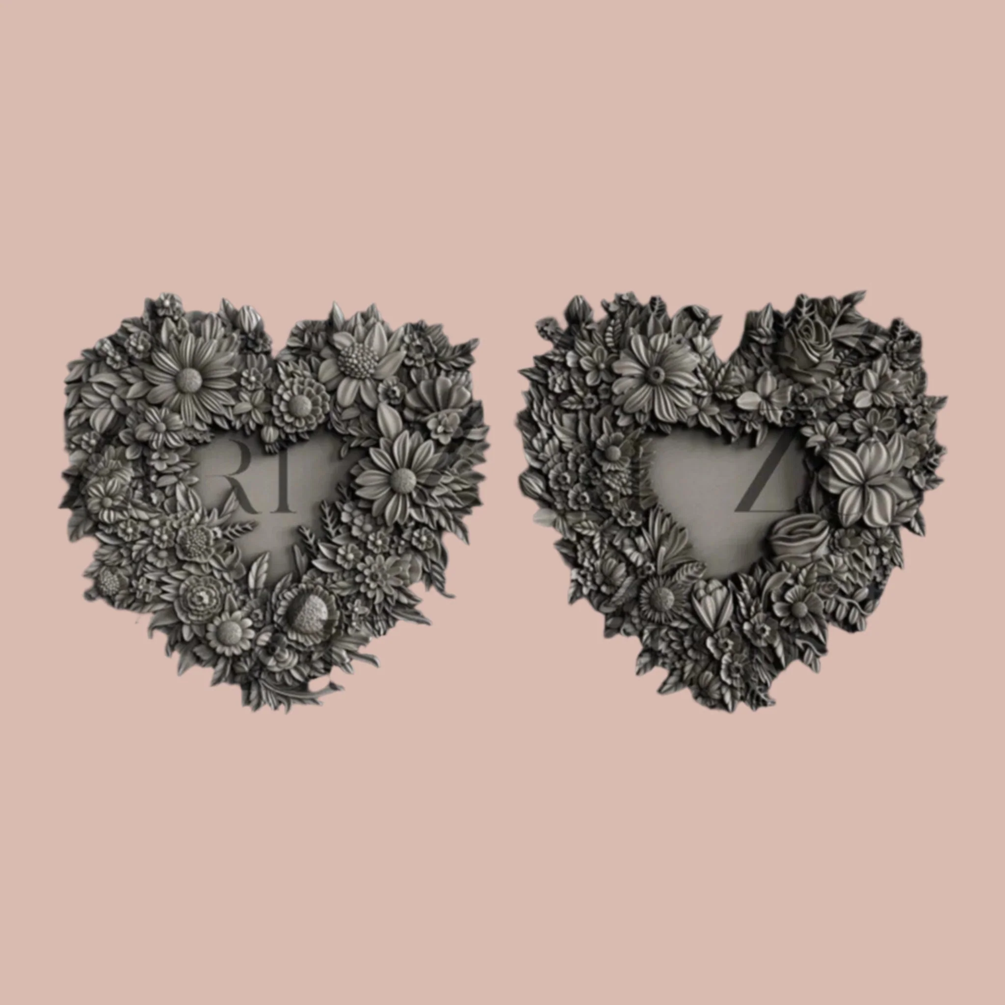 Zuri - Floral Lovehearts Silicone Mold - Image 3
